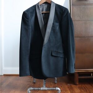 Men's Black Blazer with Satin Lapel